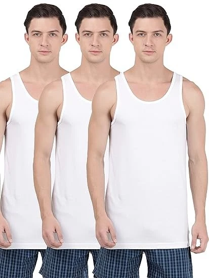 Jockey 8820 Men's Super Combed Cotton Sleeveless Vest Round Neck Pack of 3