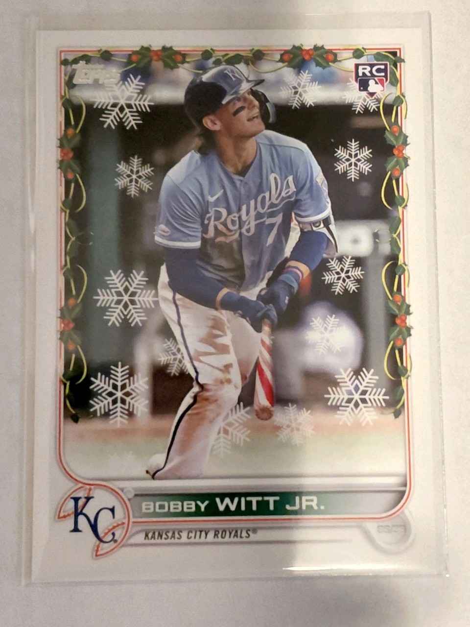 Bobby Witt Jr. 2022 Topps Holiday Photo Variations #HW150 /candy cane bat