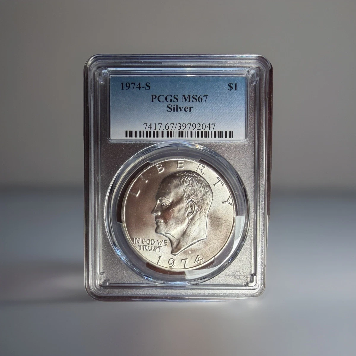 PCGS Certified MS 67 Graded 1974 Eisenhower Dollars (1971-1978 