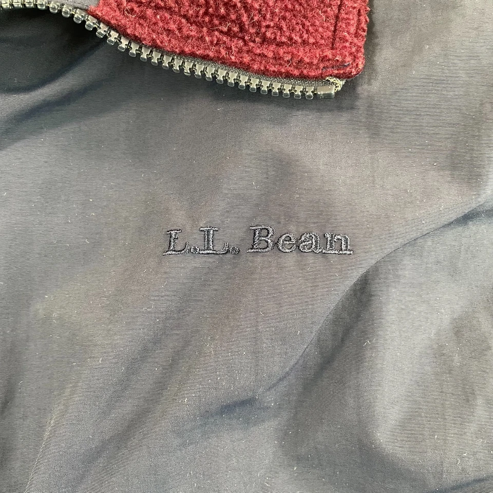 L.L. Bean Warm Up Bomber Fleece Lined Jacket Men Large Tall LT Navy Blue Outdoor - Image 3 of 4