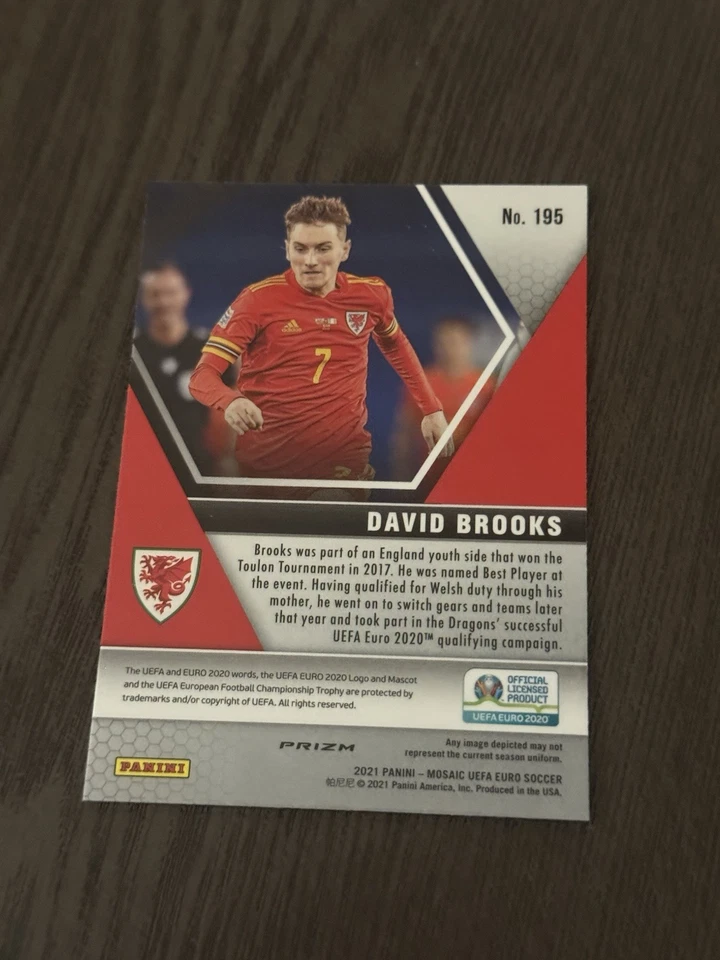 2021 Panini Mosaic UEFA Euro 2020 Genesis Prizm SSP #195 DAVID BROOKS Card - Image 2 of 4