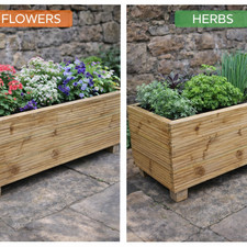 Wooden 20cm wide  x  33cm high Decking Garden Planters for flowers, vegetables