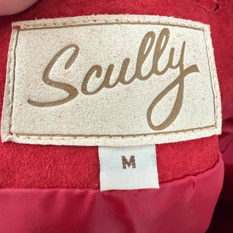 Scully Red Suede Fringe Western Cowgirl Midi Skirt M - Image 3 of 4