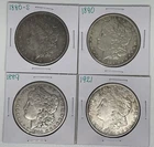 1880-S 1889 1890 1921 Morgan Dollar Lot of 4
