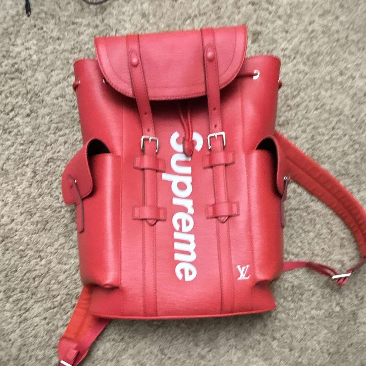 Supreme Red Leather Bags for Men for sale | eBay