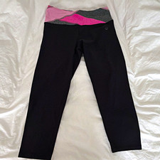 Vogo Athletica Women’s Ankle Leggings S Black/Pink Stretch Pull-On RN138055