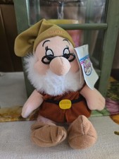 DOC Dwarf Plush Mini Bean Bag Stuffed Toy Snow White Tag Disney Store Vintage