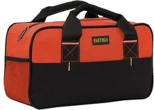 FASTECH 14 Inch Small Tool Tote Bag, Wide Mouth Zipper Orange, Orange 