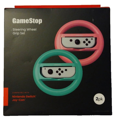 Gamestop Nintendo Switch Joy- Con 2 Pack Steering Wheel Grip Set New B2