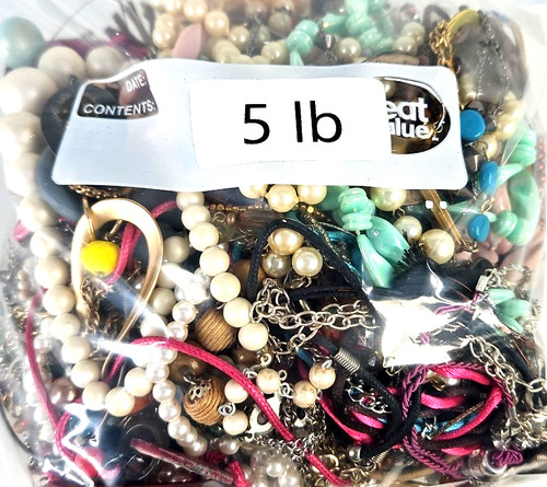 5 Lbs Bulk Craft Jewelry Lot Assorted Junk Repurpose Wearable