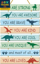 Dinosaur Room Decor for Boys Bedroom Wall Dino Inspirational Art Kids Wood Decor