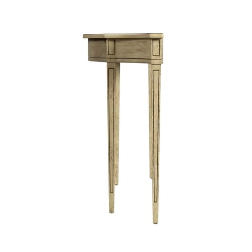 Butler Chester 54"W Demilune Wood Traditional Console Table - Antique Beige - Picture 4 of 7