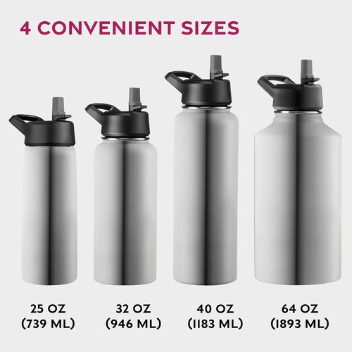 Stainless Steel Kids Water Triple-insulated Bottles With Straw 25 Oz Reusable - Picture 6 of 9