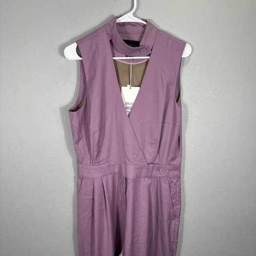 Wildfang Damengröße 14 The Empower hoher Bund V-Ausschnitt ärmellos Overall mauve - Bild 5 von 13