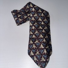 Structure Italian fabric Darting Birds Geometric Silk Neck Tie made in USA