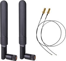 2 X 6Dbi 2.4Ghz 5Ghz Dual Band Wifi RP-SMA Male Antenna 2 X 35CM RP-SMA IPEX MHF