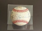1985 California Angels Team Signed Baseball Rod Carew Tommy John Mike Witt