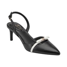 Women's Bandolino Pracen Bow Slingback Kitten Heel Pumps Black/White
