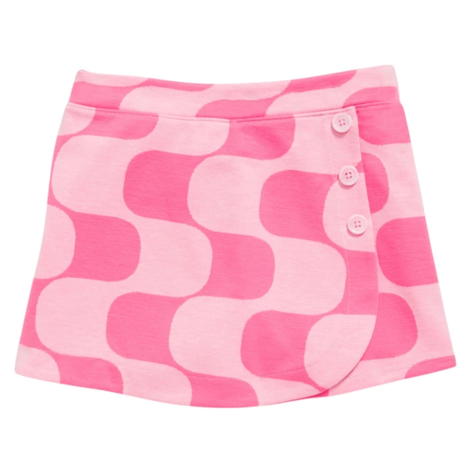 Old Navy Girls Pink Printed Wrap-Front Jacquard-Knit Skort for Girls - Image 4 of 4