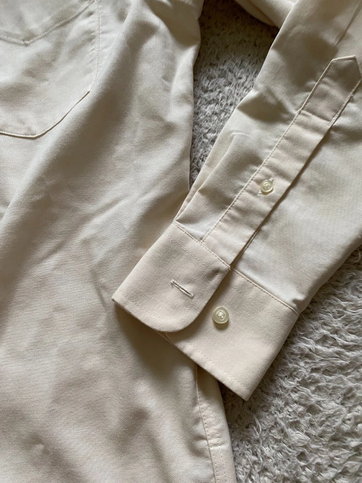 Camisa Stafford Travel Hombre Manga Larga Con Botones Crema Talla 15 32/33 Foto 3 de 4