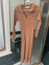 Loft Women's Brown/Tan long Sleeve Sweater Dress