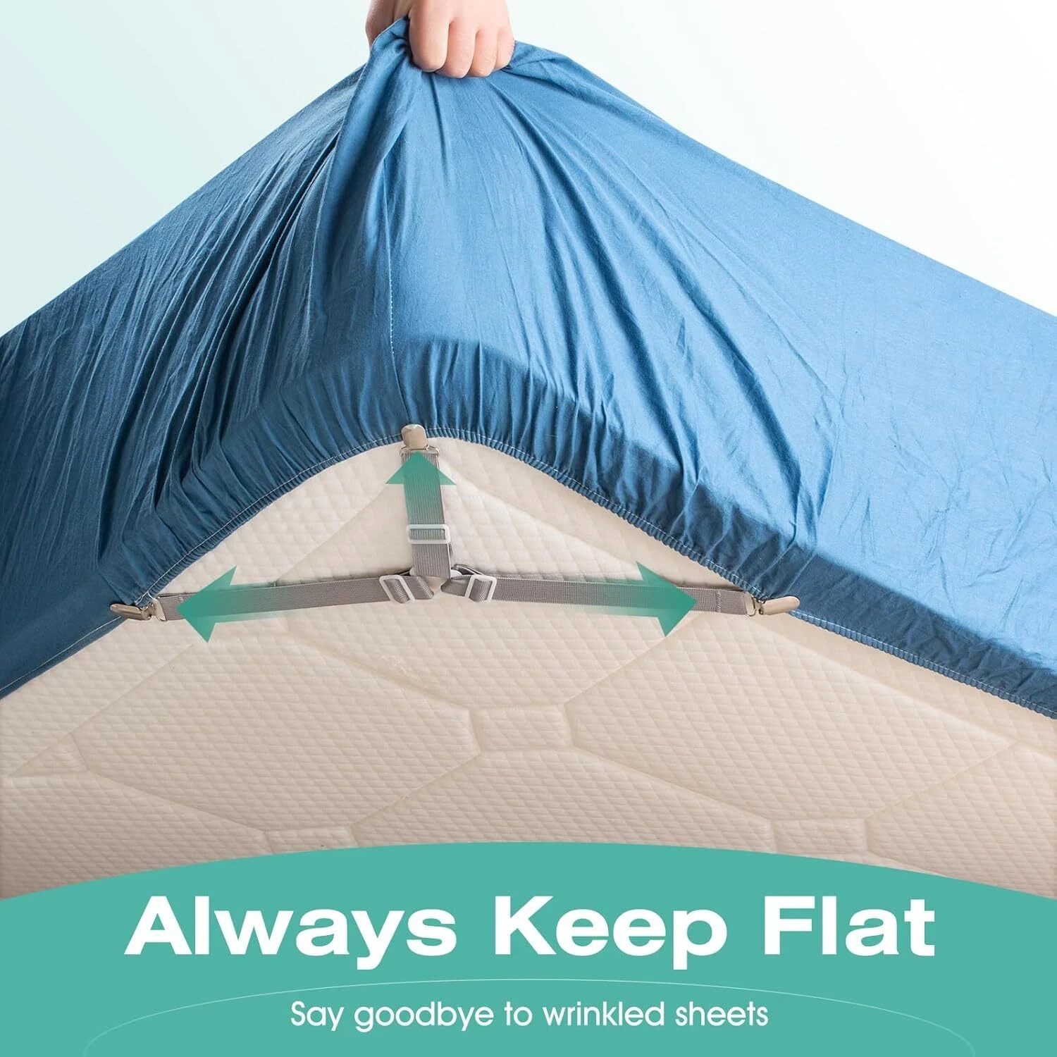 Bed Sheet Straps Upgrade Fitted Bed Sheet Holders for Corners Non Slip Sheet