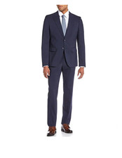 Hugo Boss Slim Fit Flat Front Windowpane 2-Piece Suit