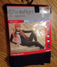 Climate Right CUDDL DUDS BLACK Plush Warmth LEGGING Women's SMALL NIP