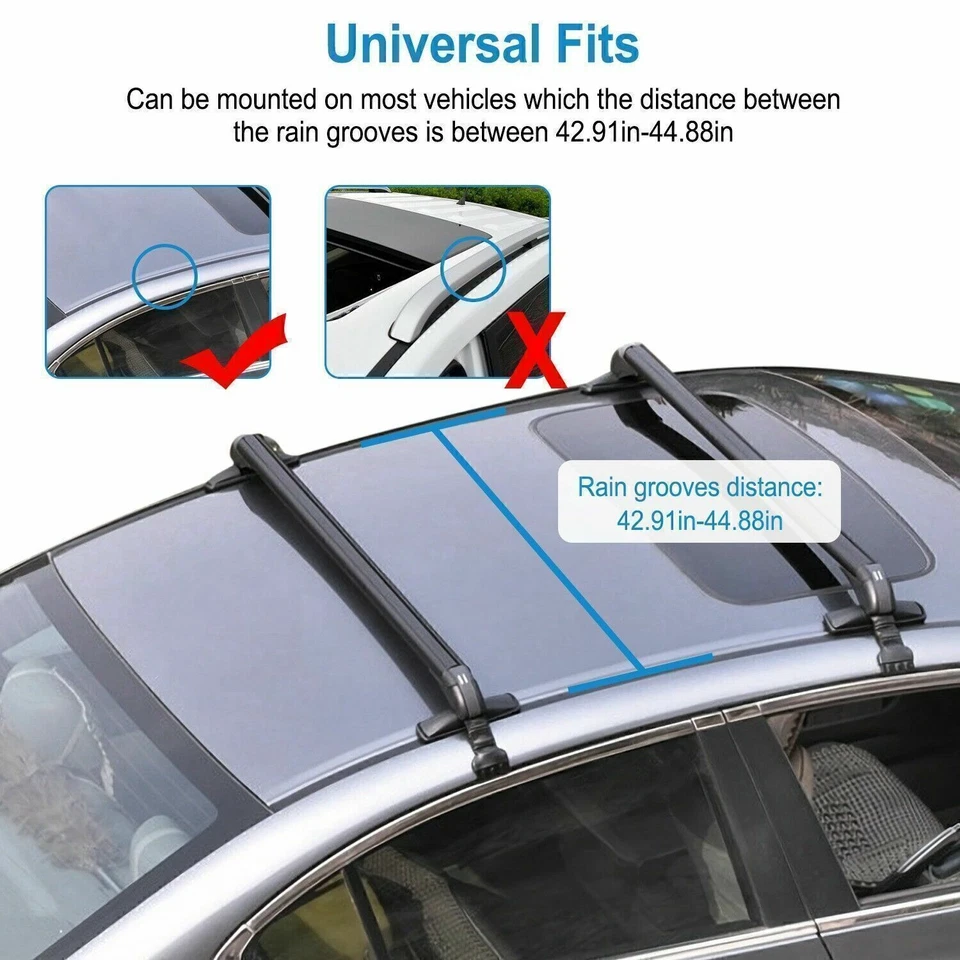 For Chevrolet Malibu Car Top Roof Rack Cross Bar Cargo Luggage Carrier w/Lock AI Foto 4 de 4