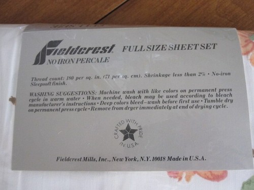 SET LENZUOLA COMPLETO VINTAGE FIELDCREST FLOREALE NUOVE IN CONFEZIONE - Foto 3 di 4