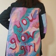 Handpainted Taylor Swift Lover Style Denim Jacket Unique Size Uk 10