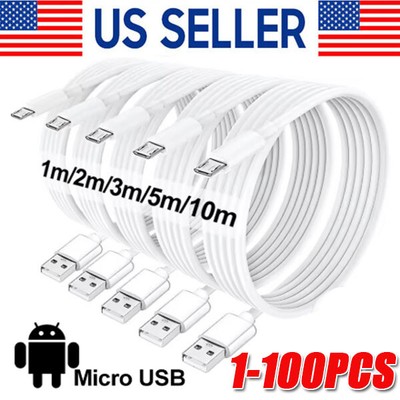 3/6ft Micro USB Fast Charging Cable Cord For Samsung Android Phone Charger LOT