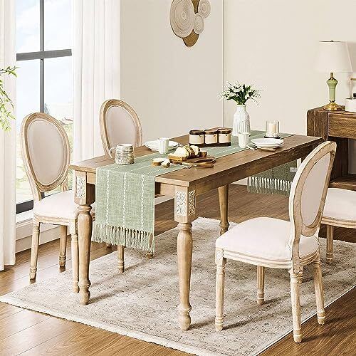 Farmhouse Table Runner, Rustic Table Runners 15*36 inches Braided Desert Sage - Bild 3 von 7