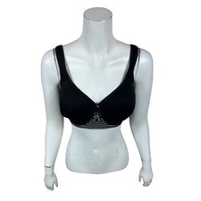 Breezies Women's Floral Stripe Seamless Wire-free T-Shirt Bra Black 36C Size