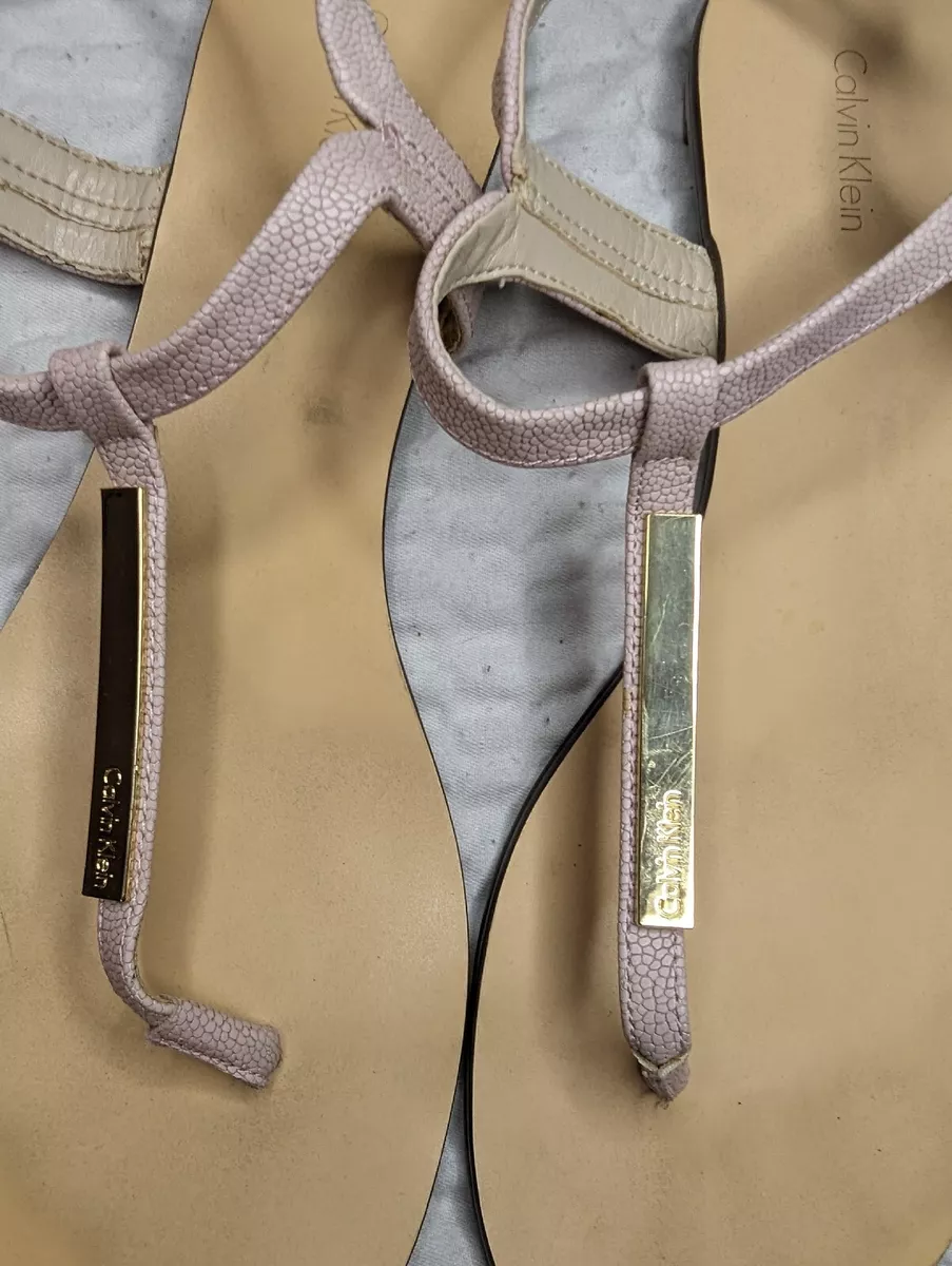 Calvin klein hotsell t strap flats