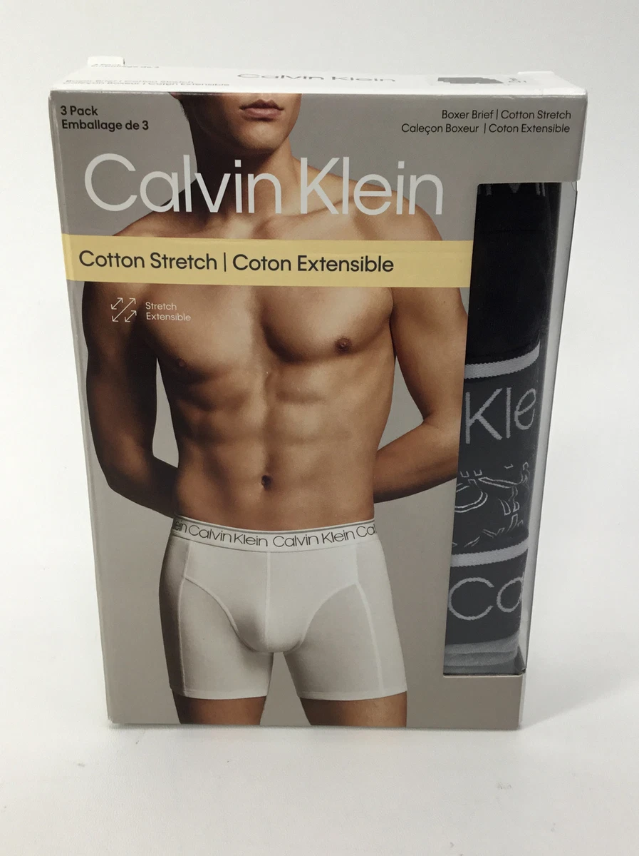 Calvin Klein Cotton Stretch Underwear 3-Pack Boxer BRIEF, Multicolor, SM