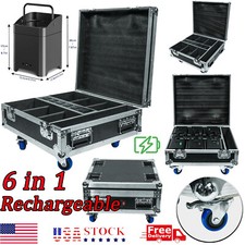 6in1 LED Par Light Rechargeable Flight Case with Wheels Empty Par Light Case