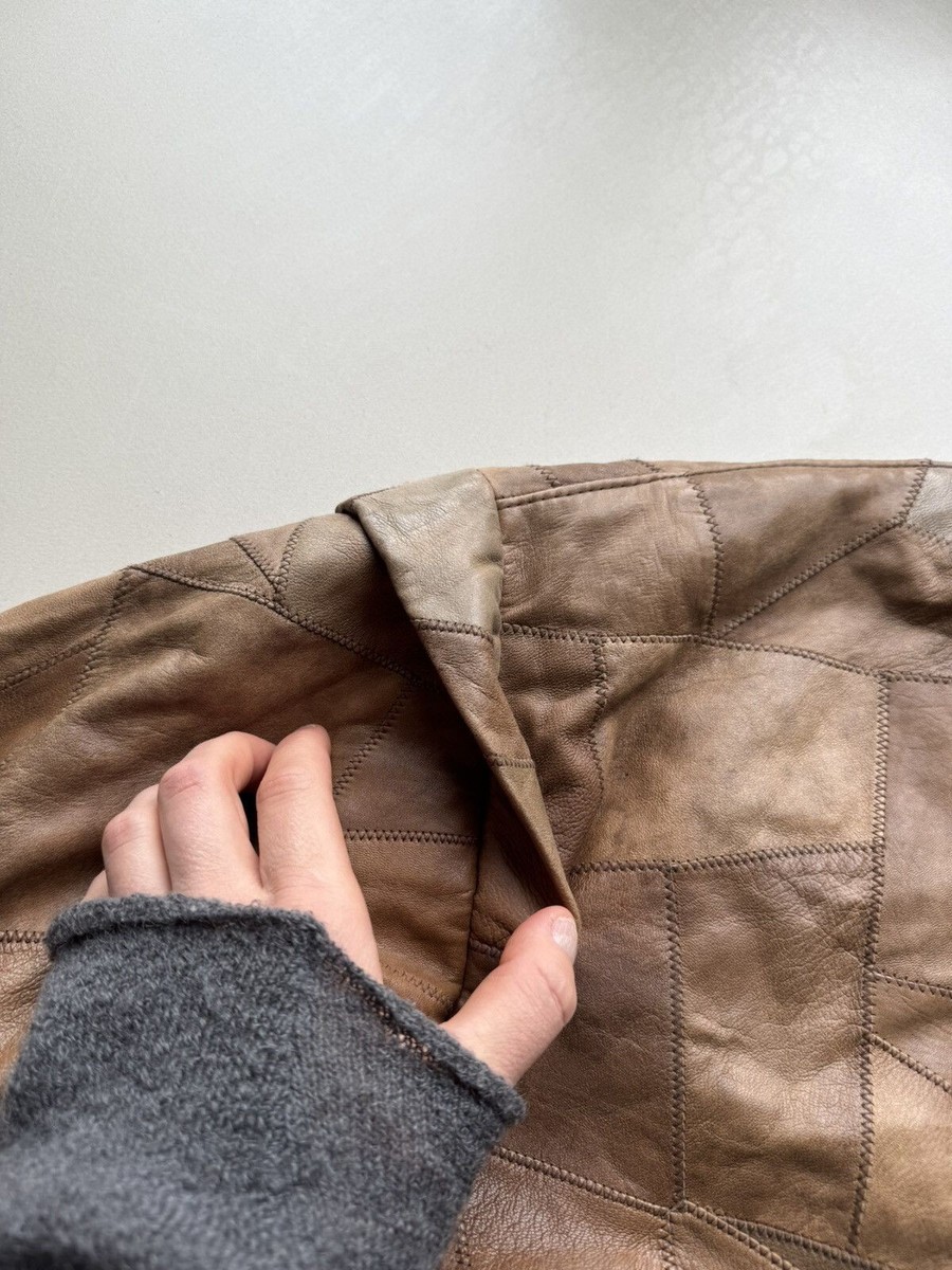 Vintage 90's Patchwork Leather Jacket Margiela vibe | eBay