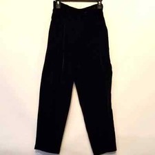 Vintage 90's Black Velvet Dress Pants High Waisted Belt Loops Lined Size 6