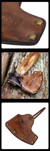 TOURBON Vintage Leather Axe Blade Holder Hatchet Holster Protector Cover Brown - Picture 3 of 8