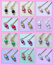 Dreamz DROP PEARL EARRINGS Jewelry for 11.5" doll CHOOSE 12 COLORS!