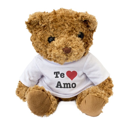 NEW - TE AMO - Teddy Bear - Cute Soft Cuddly - Gift Present Valentine I Love You - Picture 2 of 6