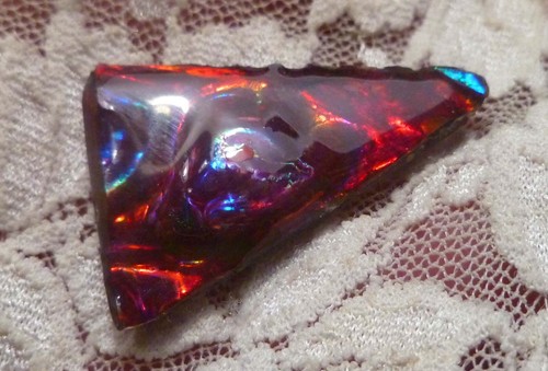 AMMOLITE Purple Blue RED GEM! Gemstone Amazing! 34x22mm - Picture 4 of 6