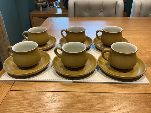 DENBY ODE 6 X CUPS AND SAUCERS STONEWARE TABLEWARE LOT A - Picture 16 of 16