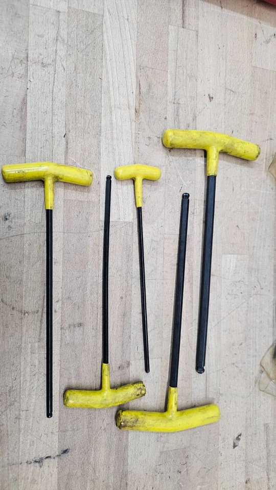 BONDHUS 5pc BTX60 7/32" - 3/8" Size, Black Oxide Finish T Handle Hex Key USED - Image 4 of 4