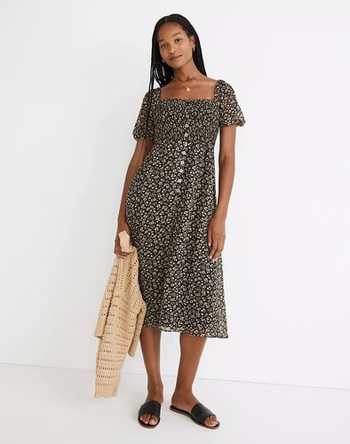 Seersucker Lucie Smocked Midi Dress 