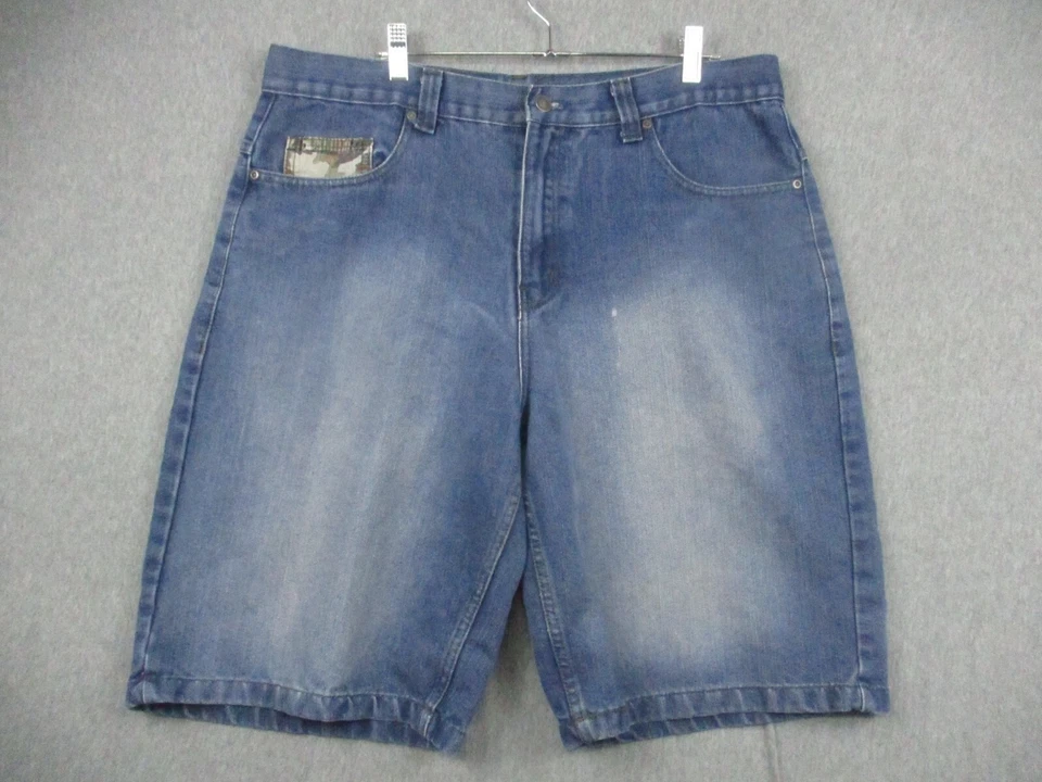 Pantalones Cortos Vaqueros OT Revolution Denim 38 Pierna Ancha Y2K Bolsillos Camuflados Foto 2 de 4