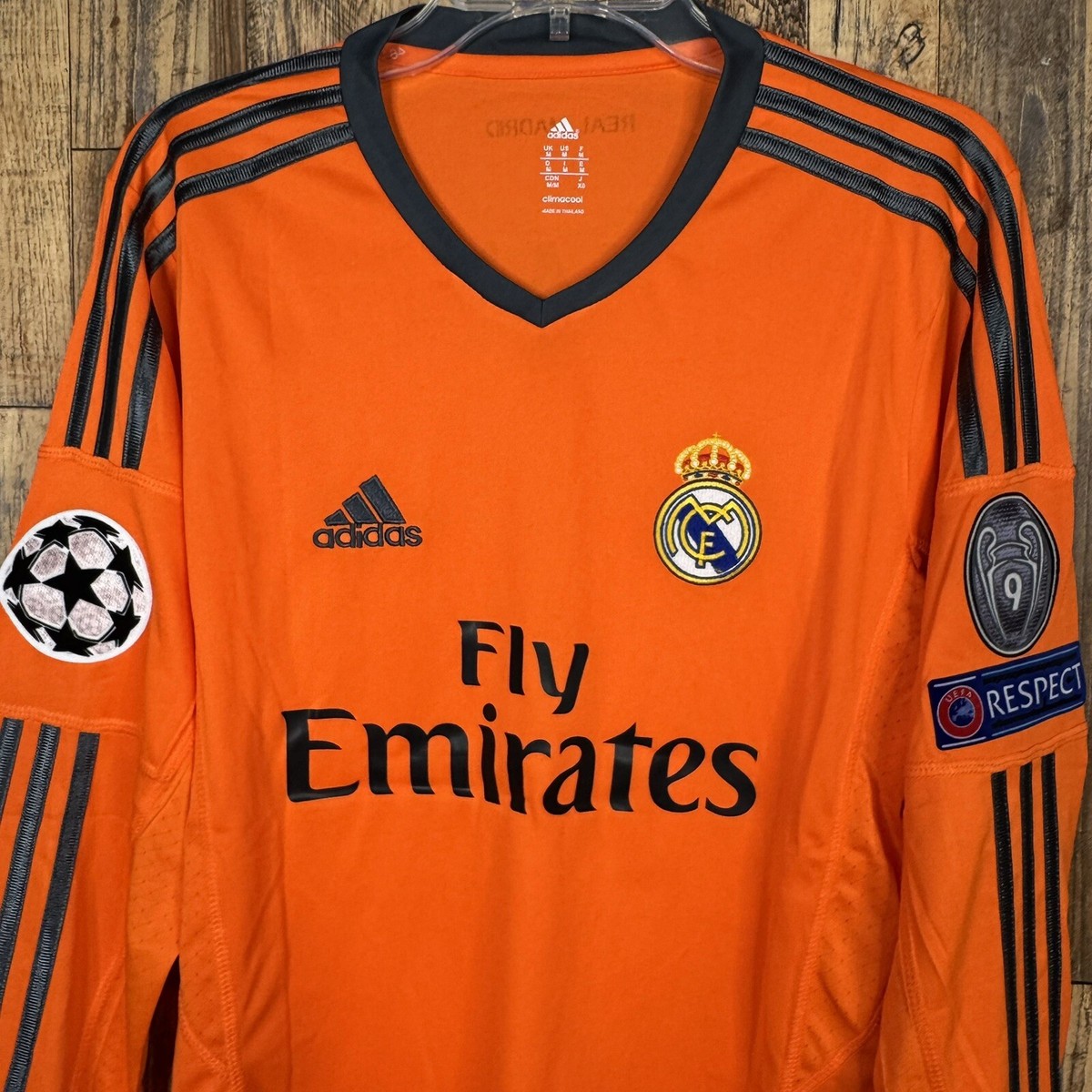 adidas Real Madrid オレンジシャツ S Real Madrid Jersey 2013/14 UCL Third Kit Large Ronaldo #7