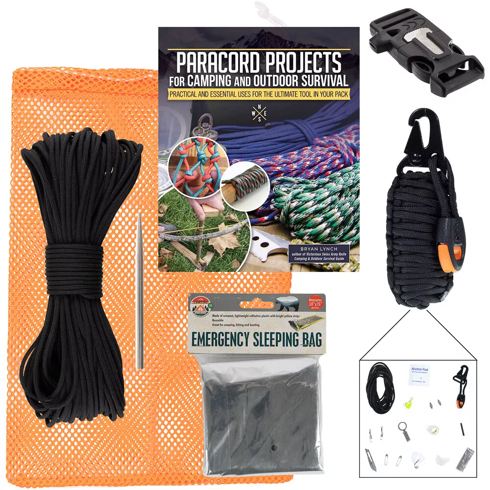 Ultimate Paracord Bracelet Survival Kit Emergency Outdoor Parachute Cord  Buckle