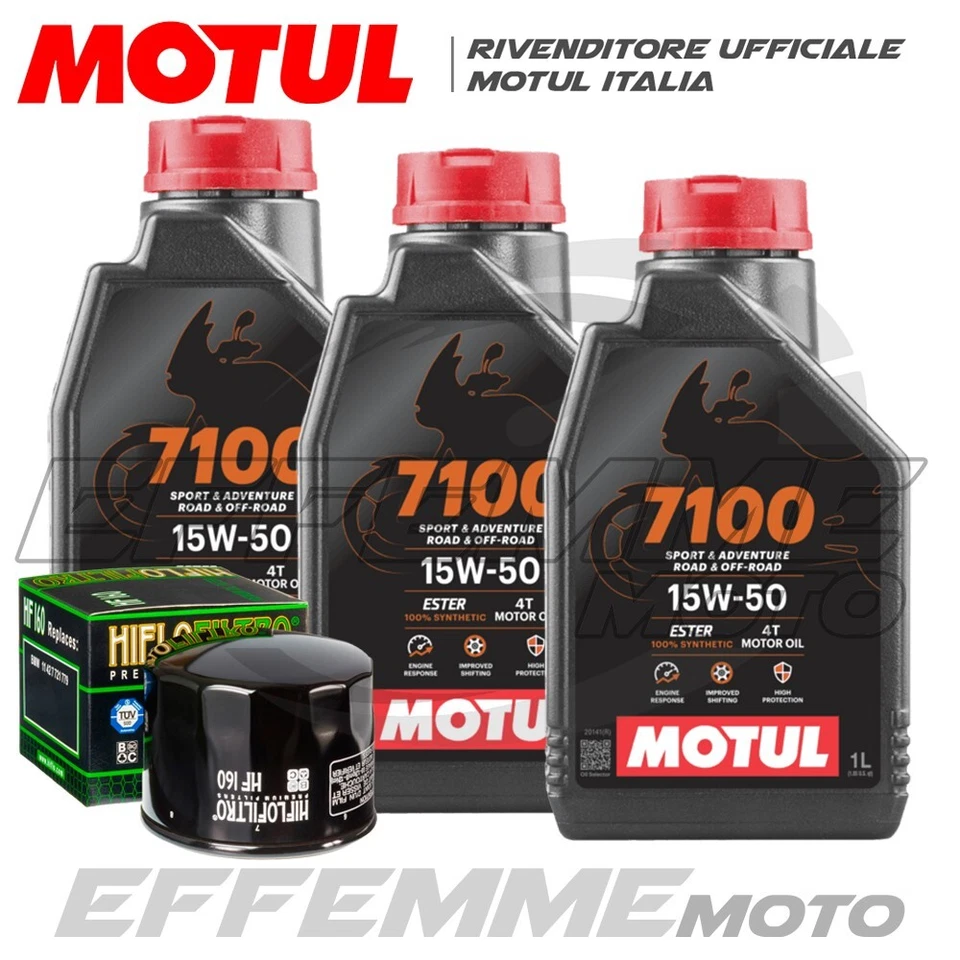 MOTUL + HIFLO Tagliando BMW F 800 GS 2007 2008 2009 2010 2011 (MOTUL 7100 15W50 + Filtro olio)